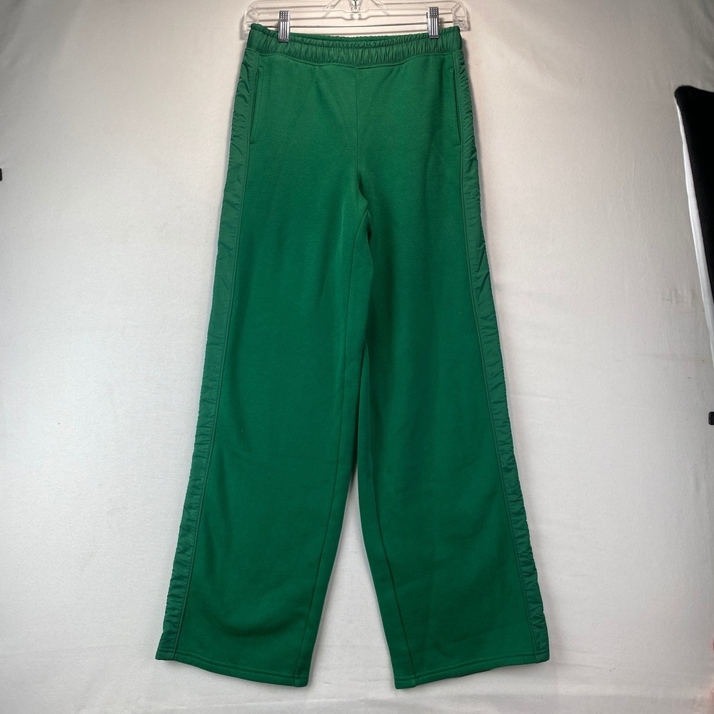 OFFLINE by Aerie Wide Leg Baggy Sweatpants Women XXS Green Ruched Side Trim NEW